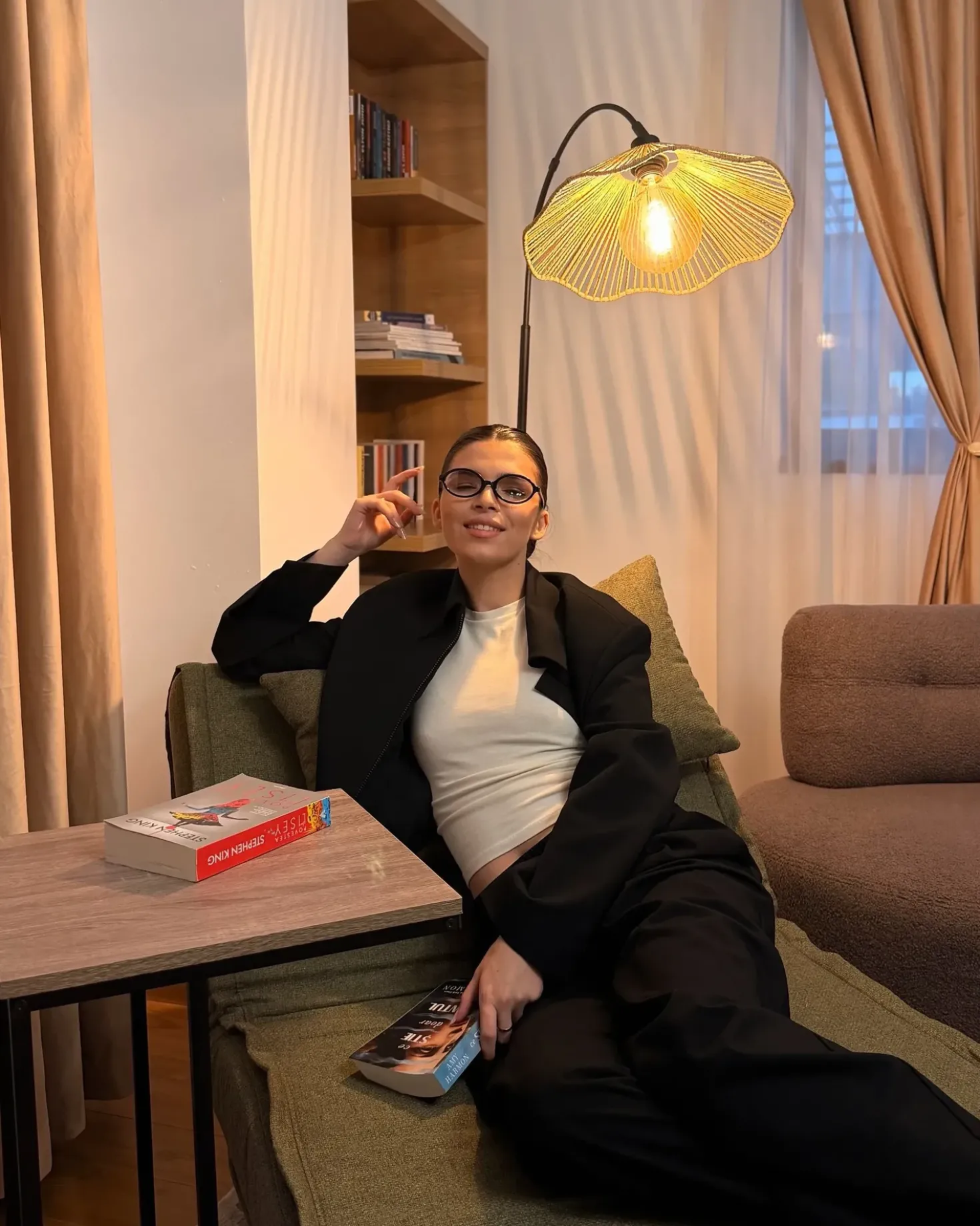 Divano letto singolo VESTFOLD Tessuto Verde oliva