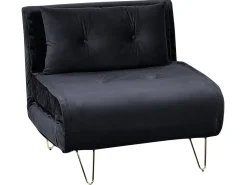 Divano letto singolo VESTFOLD Velluto Nero