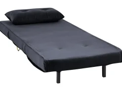 Divano letto singolo VESTFOLD Velluto Nero