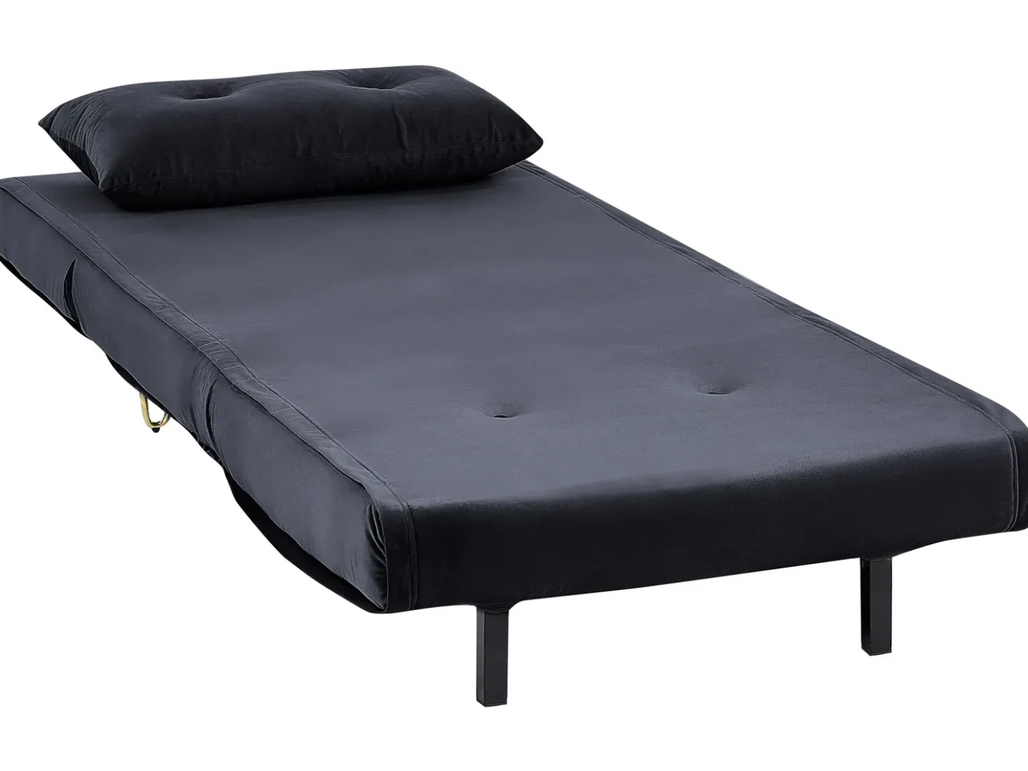 Divano letto singolo VESTFOLD Velluto Nero