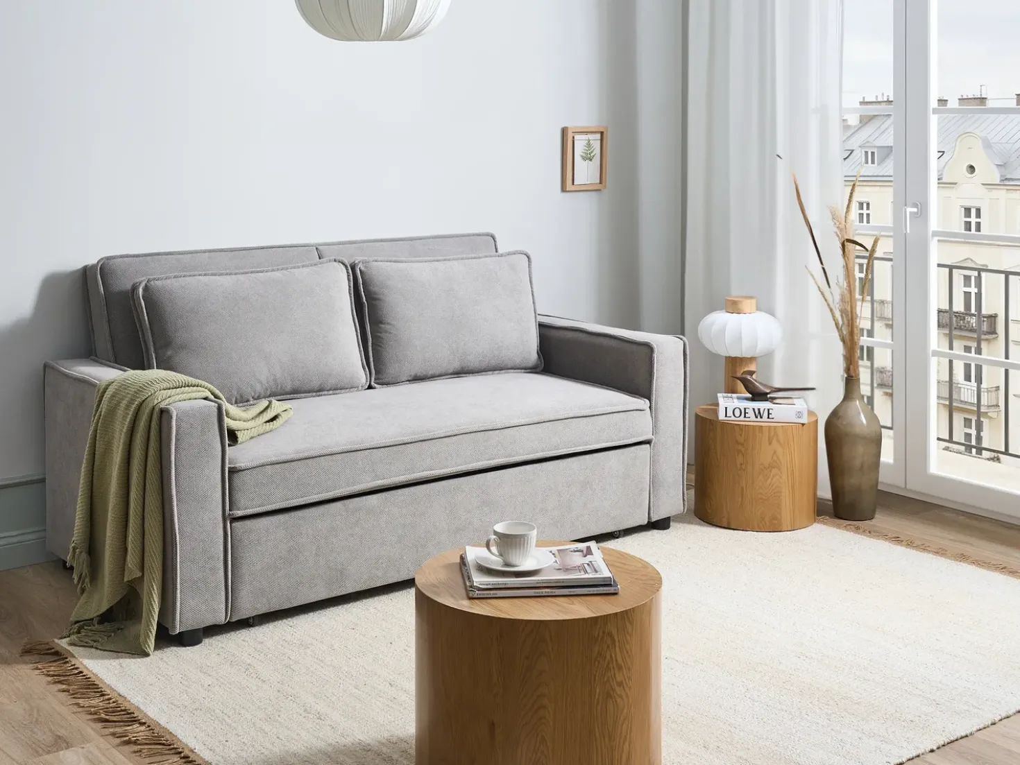Divano letto UTTELA Tessuto Grigio