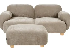 Divano modulare 2 posti AMLI Tessuto Beige con ottomana