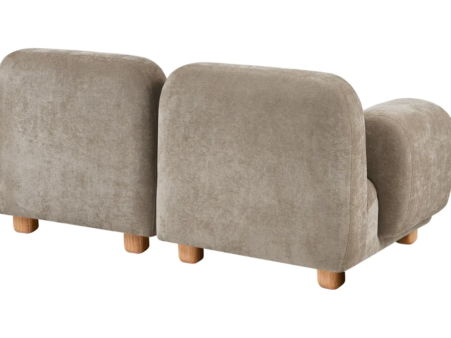 Divano modulare 2 posti AMLI Tessuto Beige con ottomana