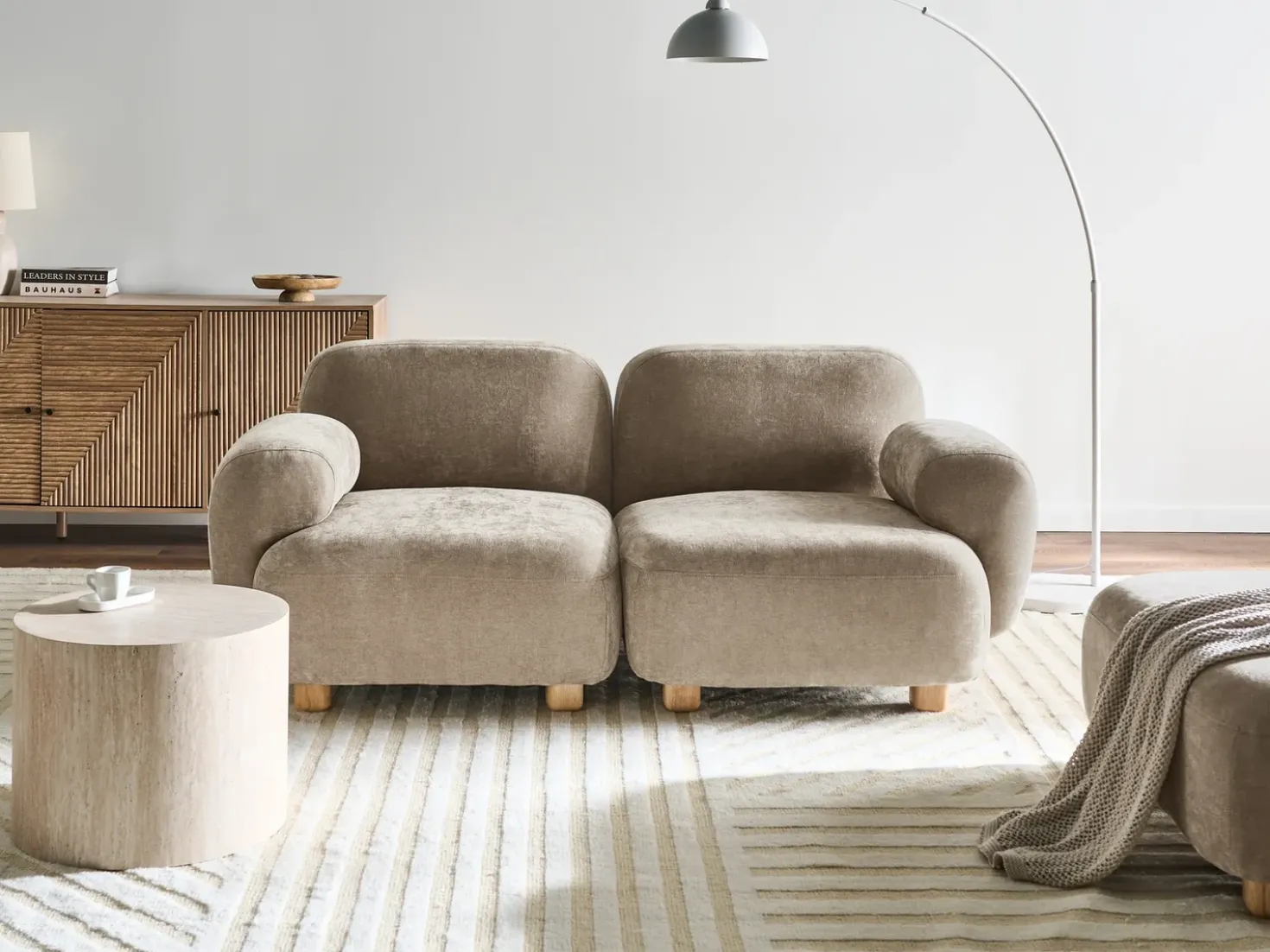 Divano modulare 2 posti AMLI Tessuto Beige