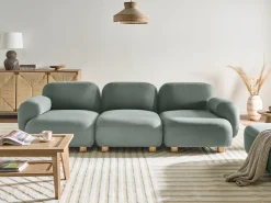 Divano modulare 3 posti AMLI Tessuto Verde chiaro