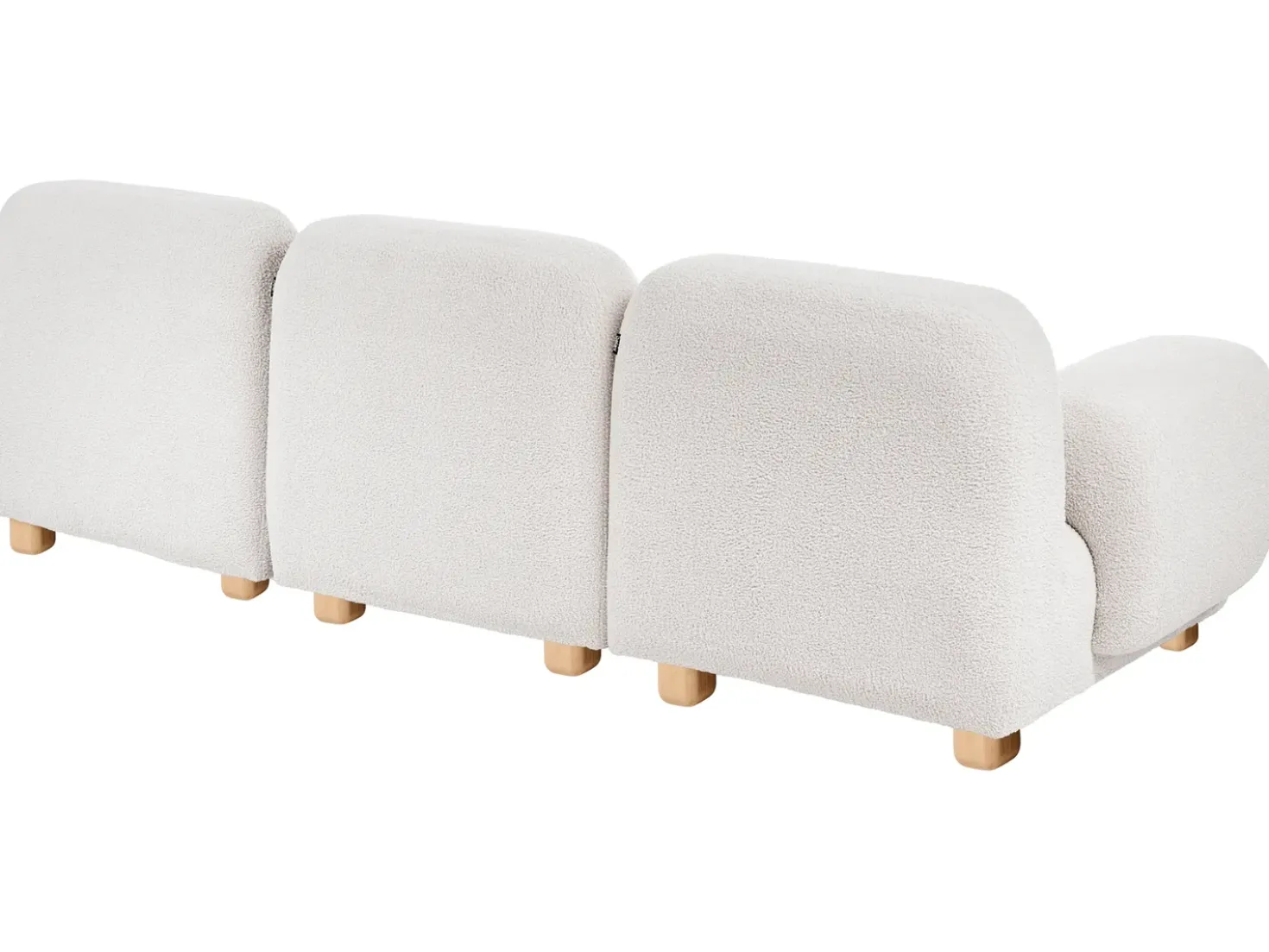 Divano modulare 3 posti AMLI Bouclé Bianco sporco