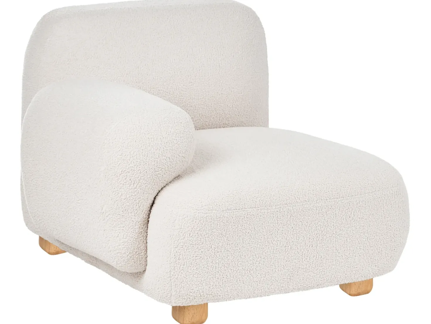Divano modulare 3 posti AMLI Bouclé Bianco sporco