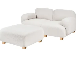 Divano modulare 2 posti AMLI Bouclé Bianco sporco