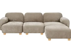 Divano modulare 3 posti AMLI Tessuto Beige con ottomana