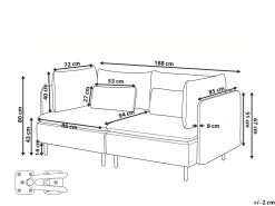 Divano modulare 2 posti EGERIS Tessuto Beige