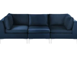 Divano modulare 3 posti EVJA Velluto Blu marino