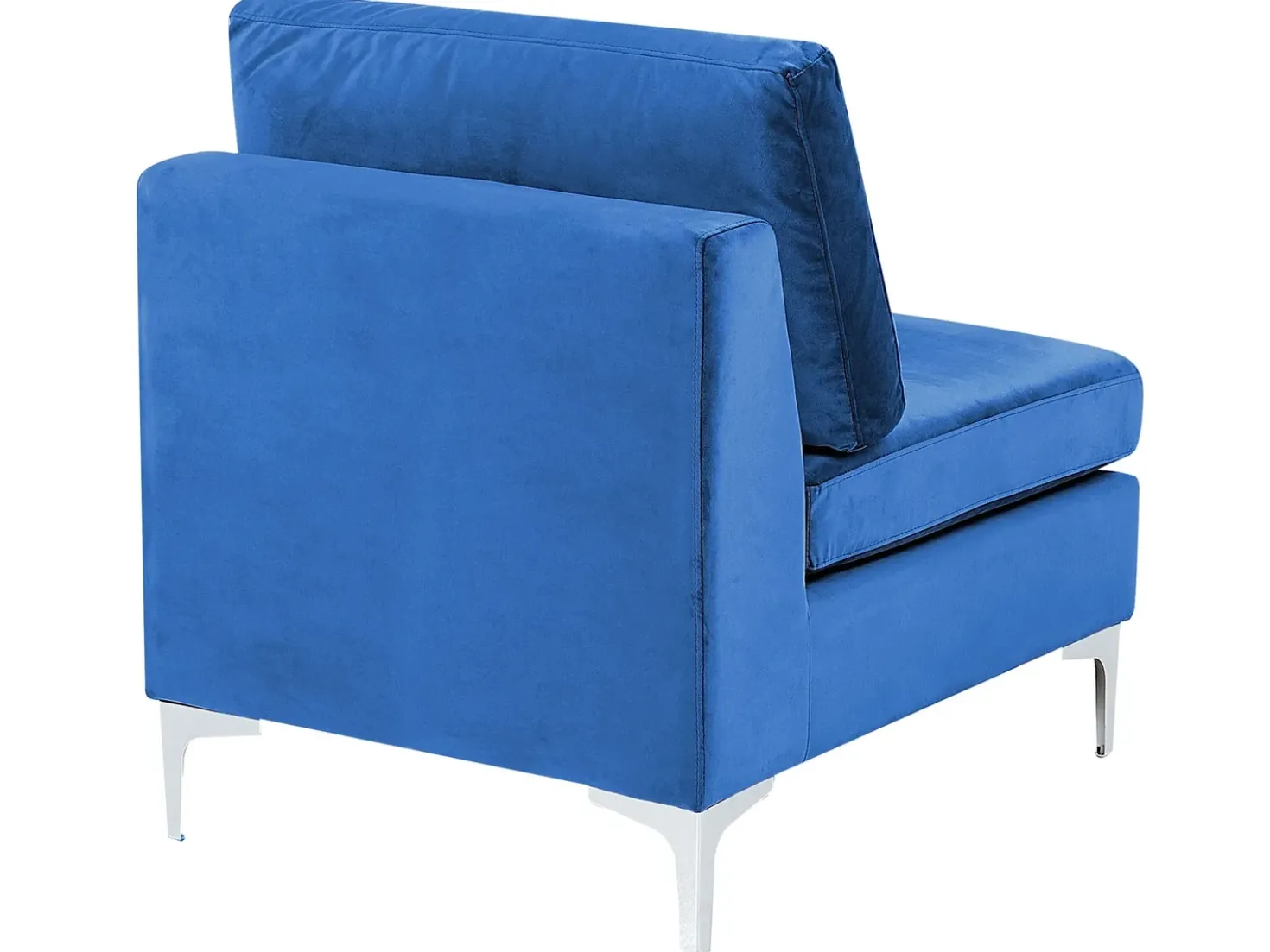 Divano modulare 3 posti EVJA Velluto Blu marino con ottomana