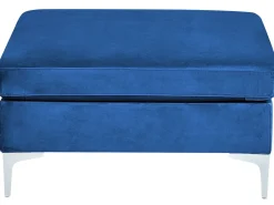 Divano modulare 3 posti EVJA Velluto Blu marino con ottomana