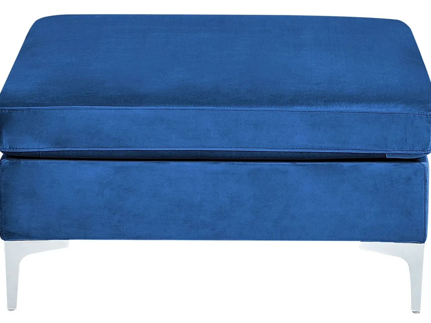 Divano modulare 3 posti EVJA Velluto Blu marino con ottomana