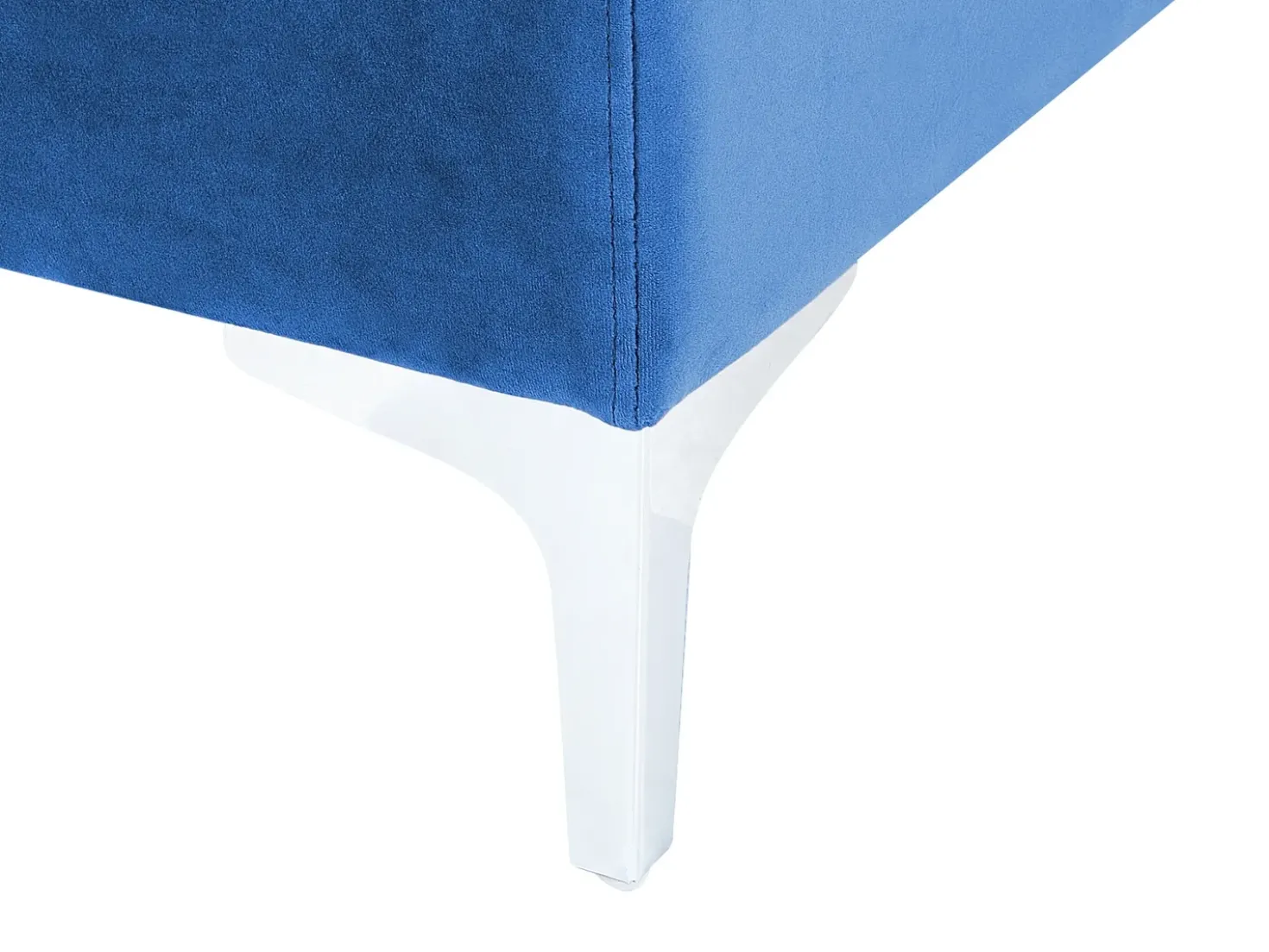Divano modulare 3 posti EVJA Velluto Blu marino con ottomana