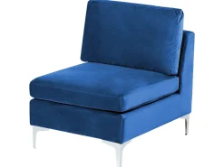 Divano modulare 3 posti EVJA Velluto Blu marino con ottomana