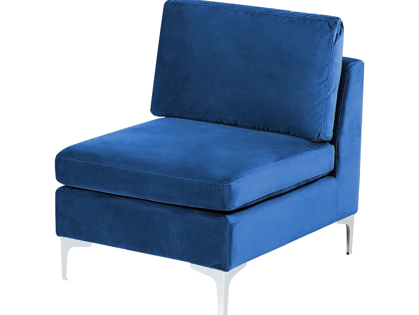 Divano modulare 3 posti EVJA Velluto Blu marino con ottomana