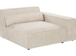 Divano modulare 3 posti HELLNAR Velluto Beige chiaro con ottomana
