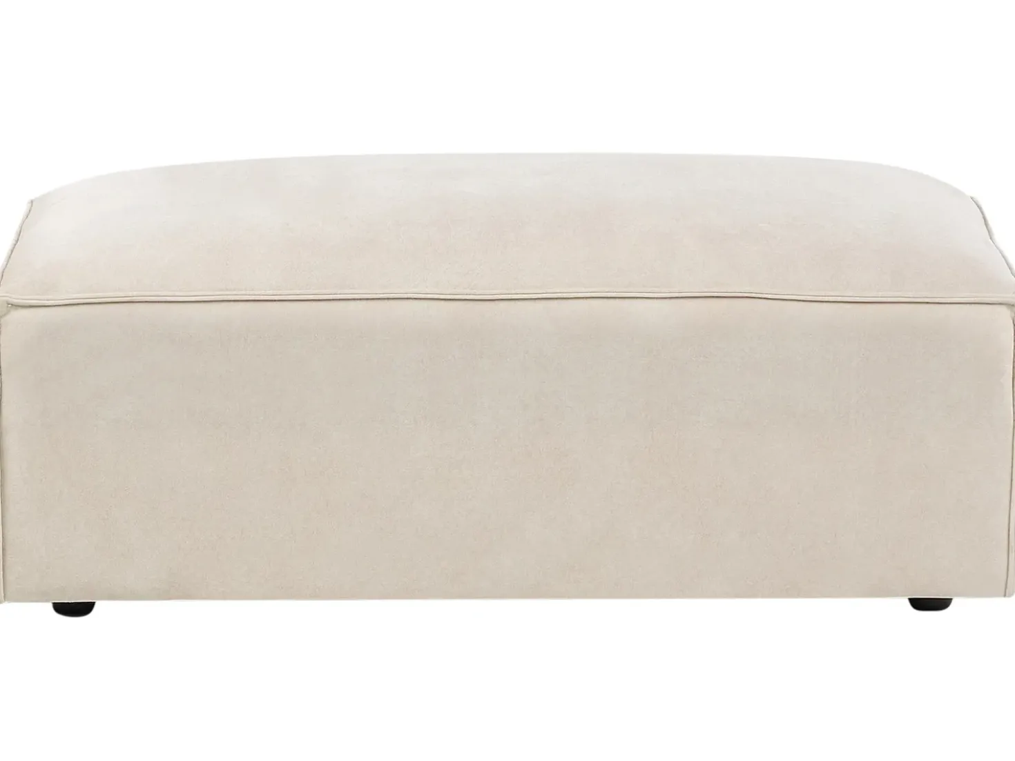 Divano modulare 3 posti HELLNAR Velluto Beige chiaro con ottomana
