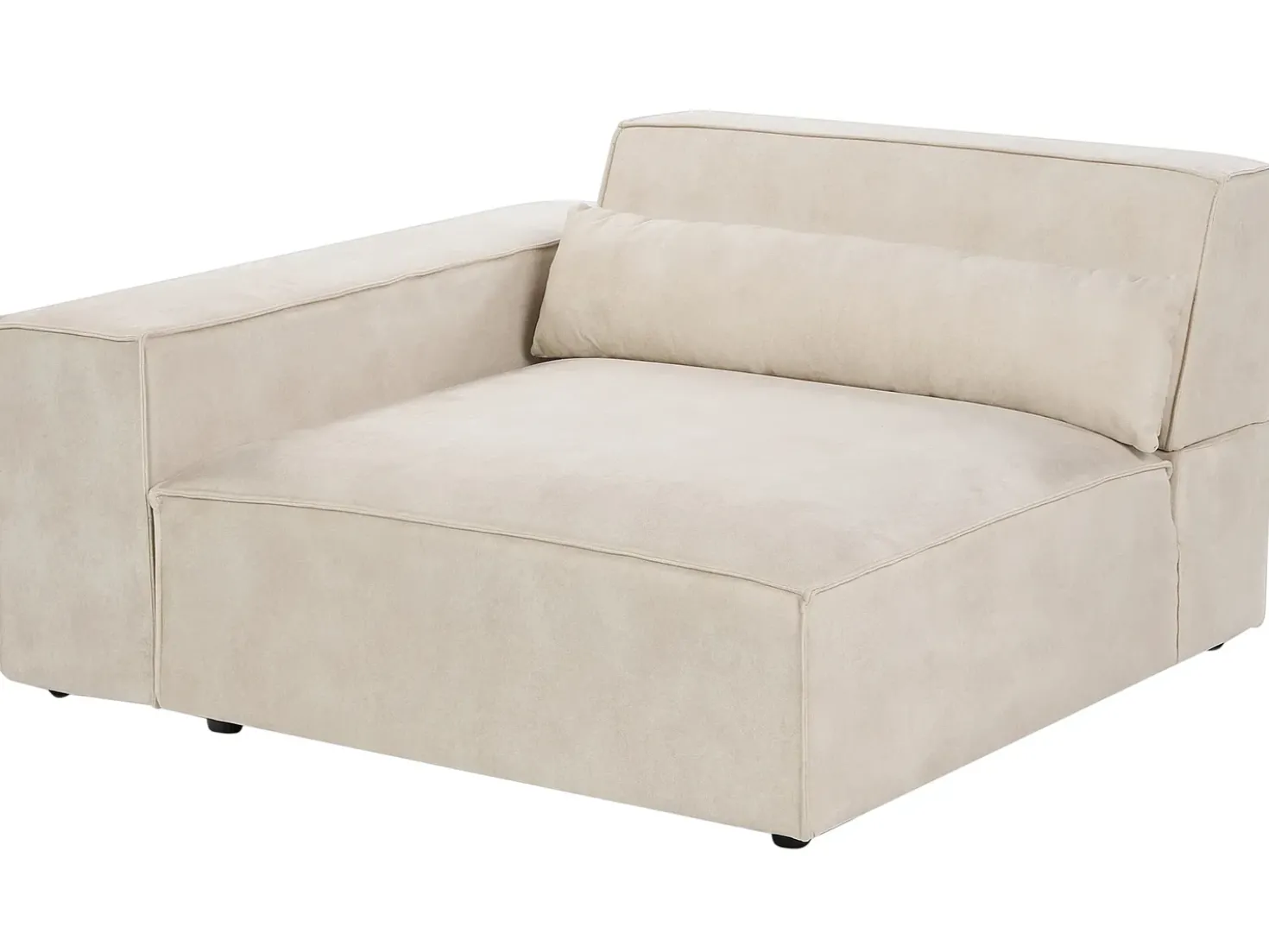 Divano modulare 3 posti HELLNAR Velluto Beige chiaro con ottomana