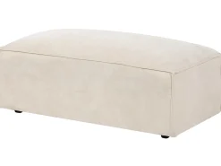 Divano modulare 3 posti HELLNAR Velluto Beige chiaro con ottomana