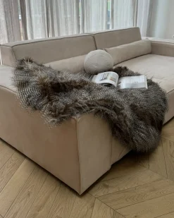 Divano modulare 2 posti HELLNAR Velluto Beige chiaro