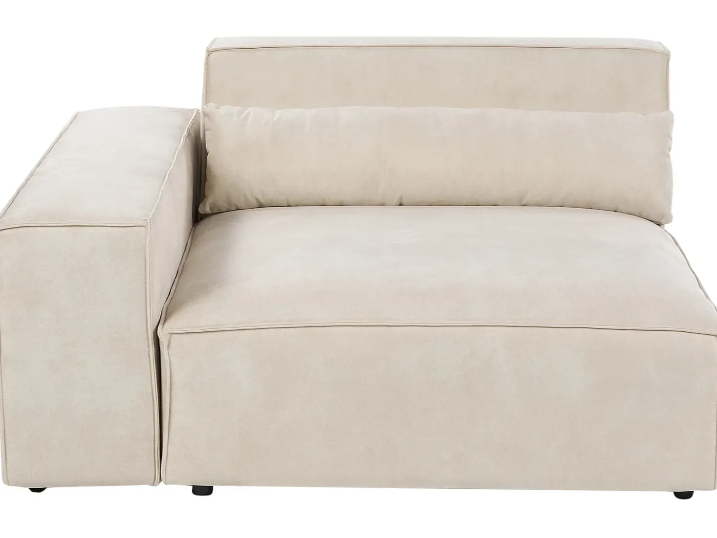Divano modulare 3 posti HELLNAR Velluto Beige chiaro con ottomana