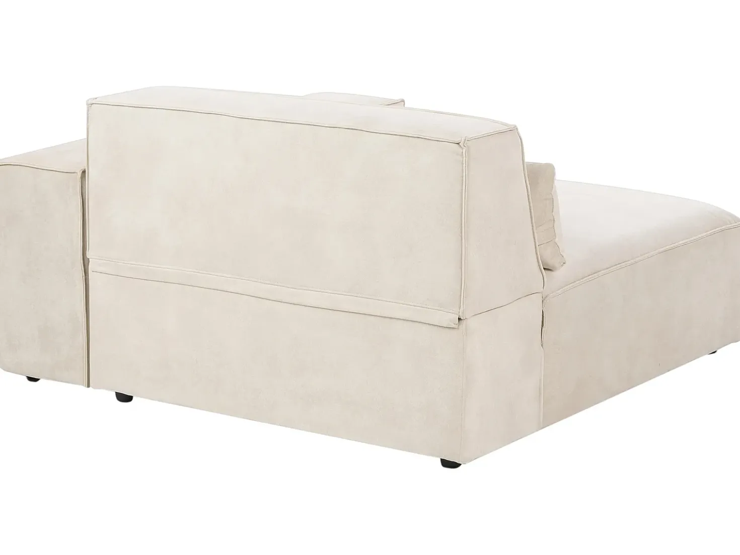 Divano modulare 3 posti HELLNAR Velluto Beige chiaro con ottomana