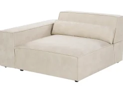Divano modulare 3 posti HELLNAR Velluto Beige chiaro con ottomana