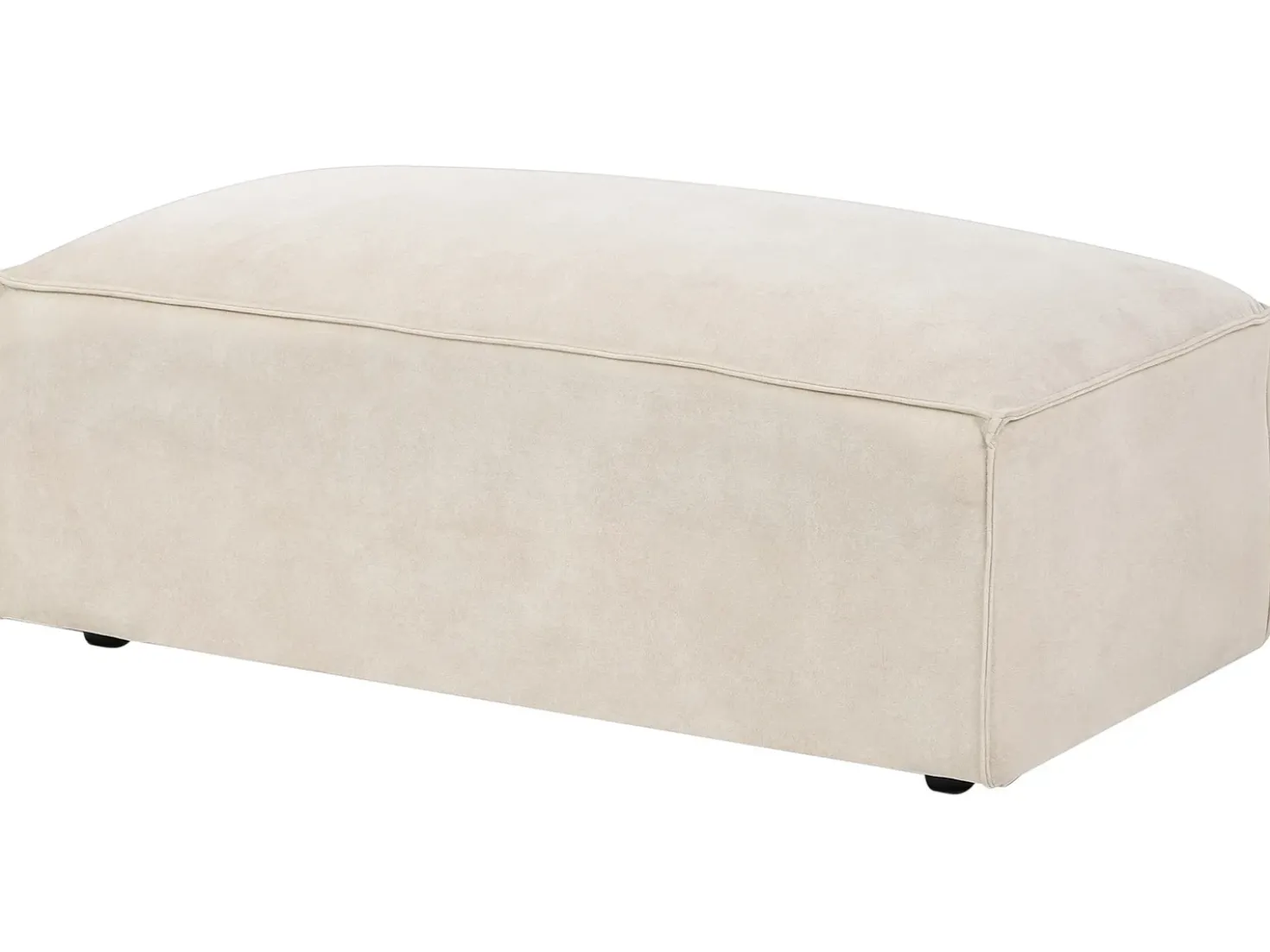 Divano modulare 3 posti HELLNAR Velluto Beige chiaro con ottomana
