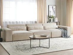 Divano modulare 3 posti HELLNAR Velluto Beige chiaro