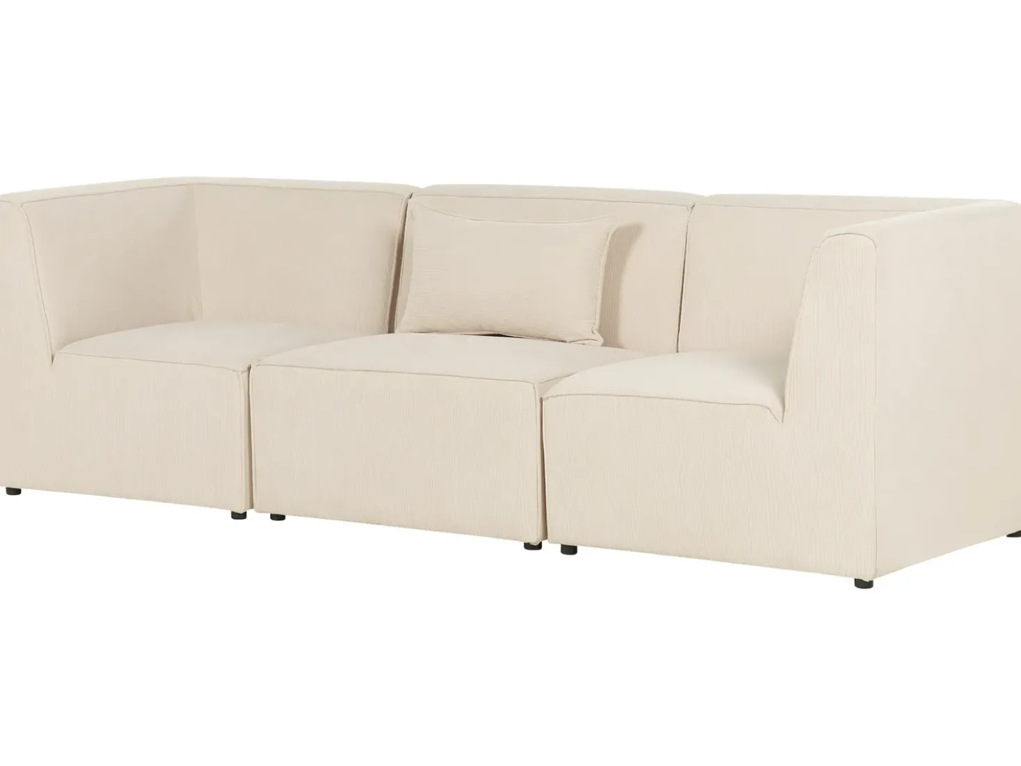 Divano modulare 3 posti LEMVIG Velluto a coste Beige chiaro