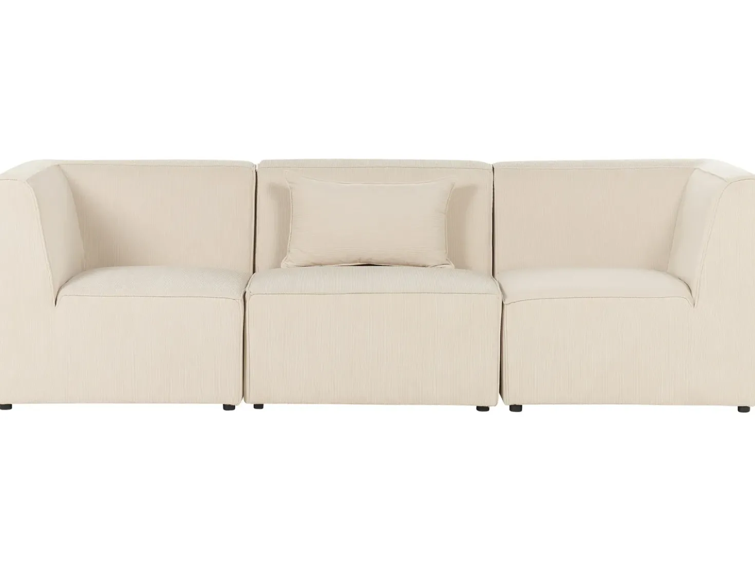 Divano modulare 3 posti LEMVIG Velluto a coste Beige chiaro