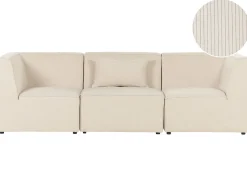 Divano modulare 3 posti LEMVIG Velluto a coste Beige chiaro