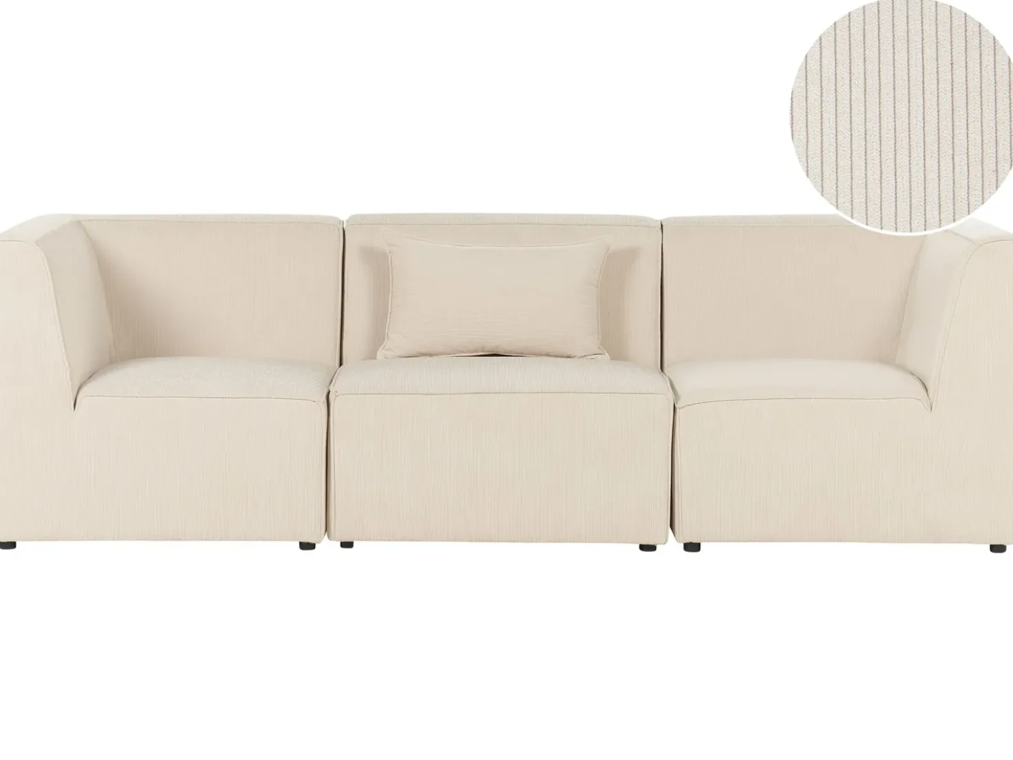 Divano modulare 3 posti LEMVIG Velluto a coste Beige chiaro