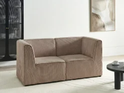 Divano modulare 2 posti LEMVIG Velluto a coste Beige sabbia