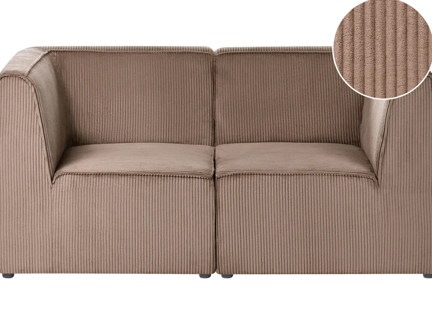 Divano modulare 2 posti LEMVIG Velluto a coste Beige sabbia