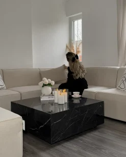 Divano modulare 3 posti LEMVIG Velluto a coste Beige chiaro con ottomana