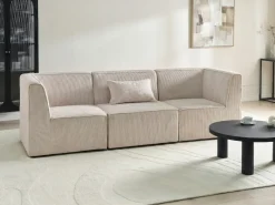 Divano modulare 3 posti LEMVIG Velluto a coste Beige