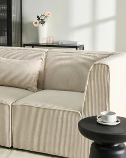 Divano modulare 3 posti LEMVIG Velluto a coste Beige