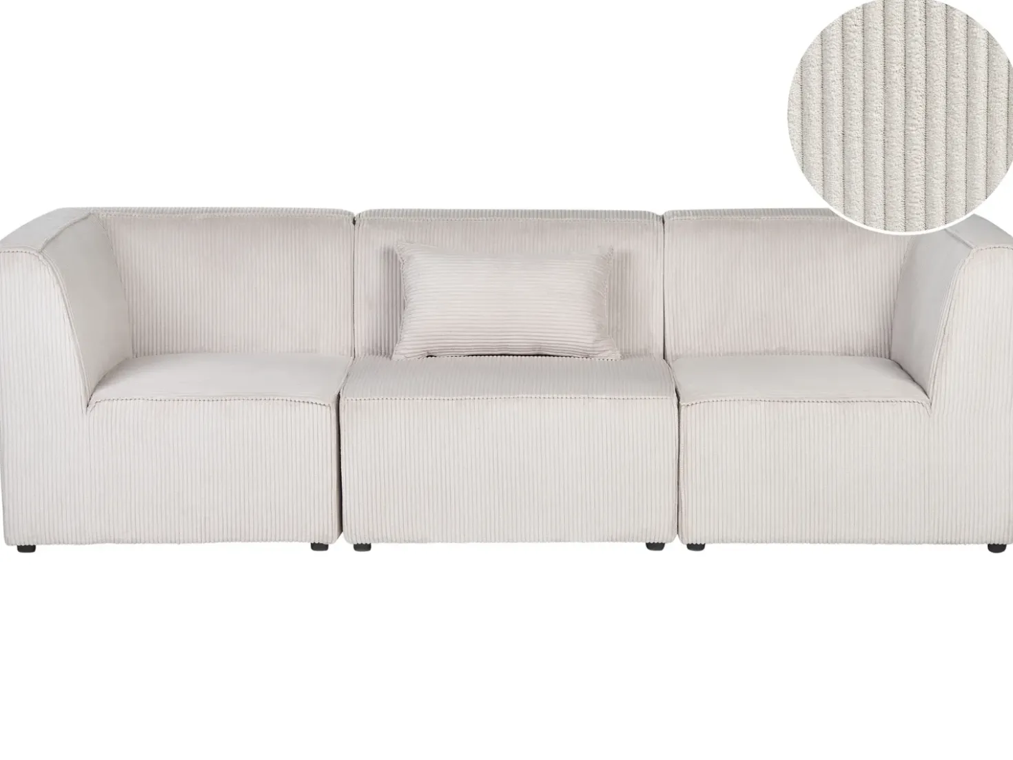 Divano modulare 3 posti LEMVIG Velluto a coste Beige