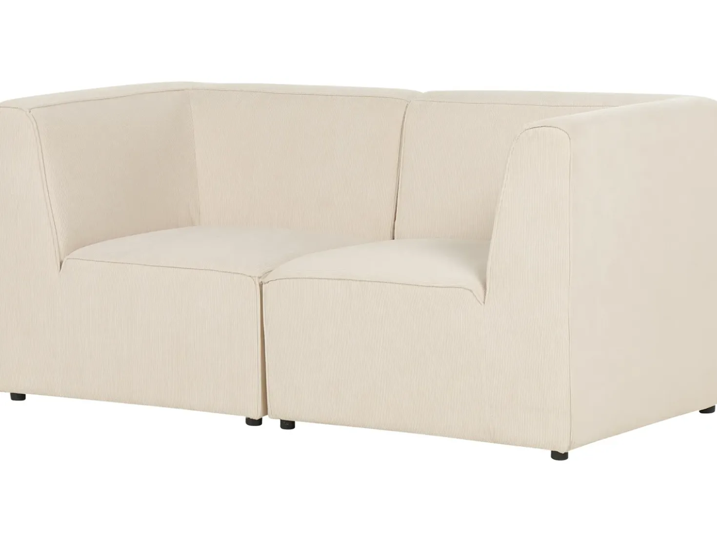 Divano modulare 2 posti LEMVIG Velluto a coste Beige chiaro