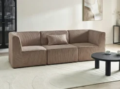 Divano modulare 3 posti LEMVIG Velluto a coste Beige sabbia