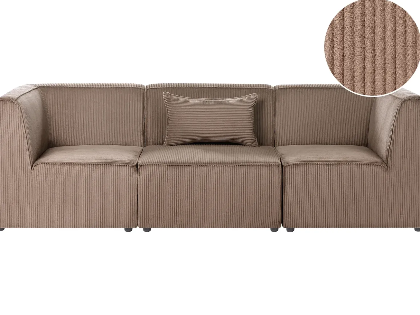 Divano modulare 3 posti LEMVIG Velluto a coste Beige sabbia