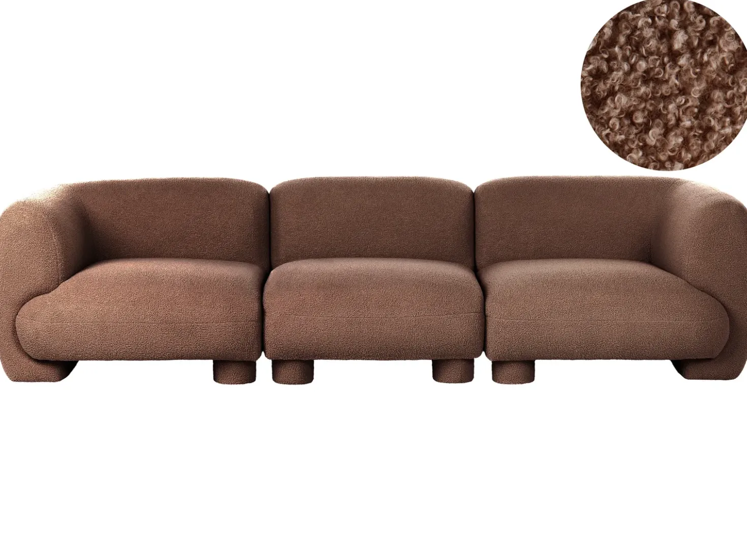Divano modulare 3 posti MJALBI Bouclé Marrone