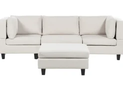 Divano modulare 3 posti UNSTAD Tessuto Beige chiaro con ottomana