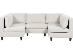 Divano modulare a U 5 posti UNSTAD Tessuto Beige chiaro
