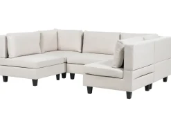 Divano modulare a U 5 posti UNSTAD Tessuto Beige chiaro