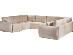 Divano modulare a U 8 posti MESNALI Bouclé Beige
