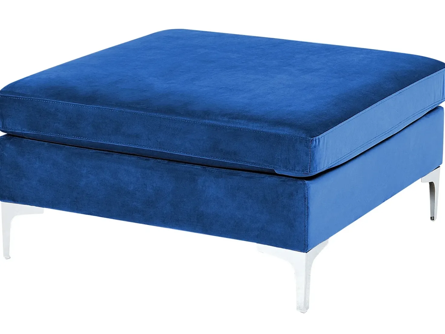 Divano modulare a U 6 posti EVJA Velluto Blu marino con ottomana